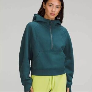 Lululemon Scuba Oversized Half-Zip Hoodie: Green Jasper